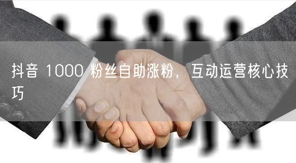 抖音 1000 粉丝自助涨粉，互动运营核