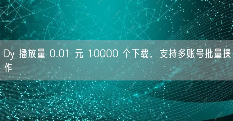 Dy 播放量 0.01 元 10000 