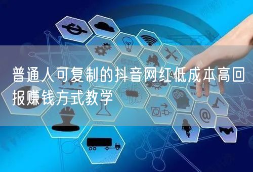普通人可复制的抖音网红低成本高回报赚钱方