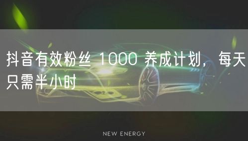 抖音有效粉丝 1000 养成计划，每天只