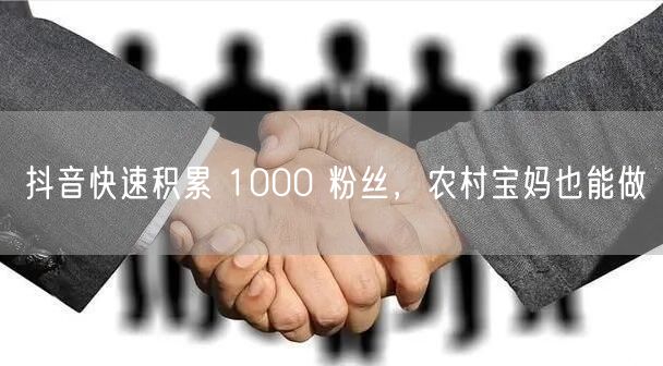 抖音快速积累 1000 粉丝，农村宝妈也