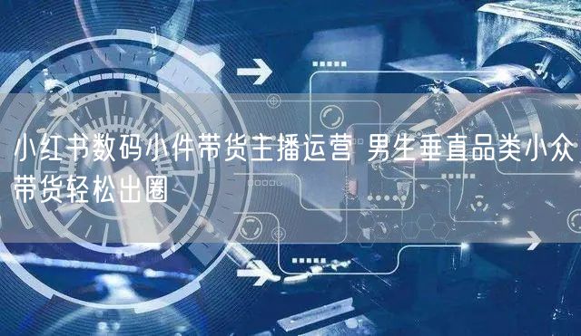 小红书数码小件带货主播运营 男生垂直品类