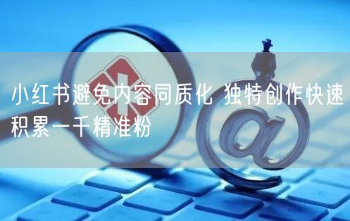 小红书避免内容同质化 独特创作快速积累一