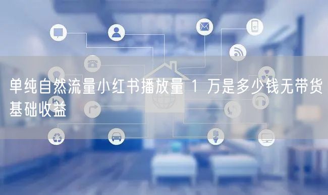 单纯自然流量小红书播放量 1 万是多少钱