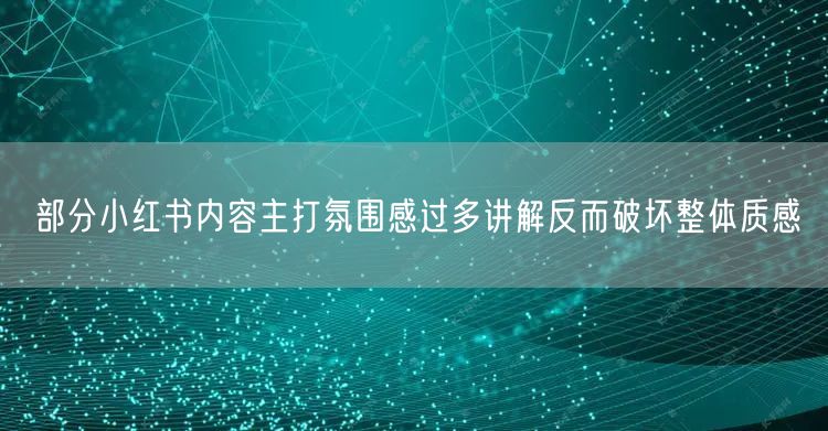 部分小红书内容主打氛围感过多讲解反而破坏