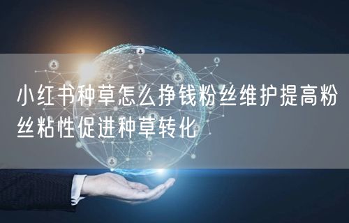 小红书种草怎么挣钱粉丝维护提高粉丝粘性促