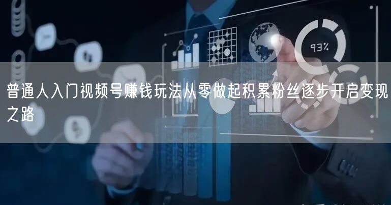 普通人入门视频号赚钱玩法从零做起积累粉丝