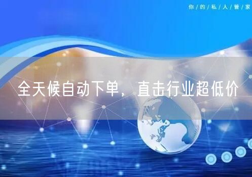全天候自动下单，直击行业超低价
