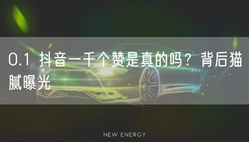 0.1 抖音一千个赞是真的吗？背后猫腻曝